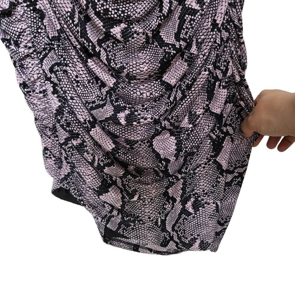 NEW Torrid Mauve Pink Snake Print Knit Ruched Bodycon Dress Size Large - Picture 6 of 9